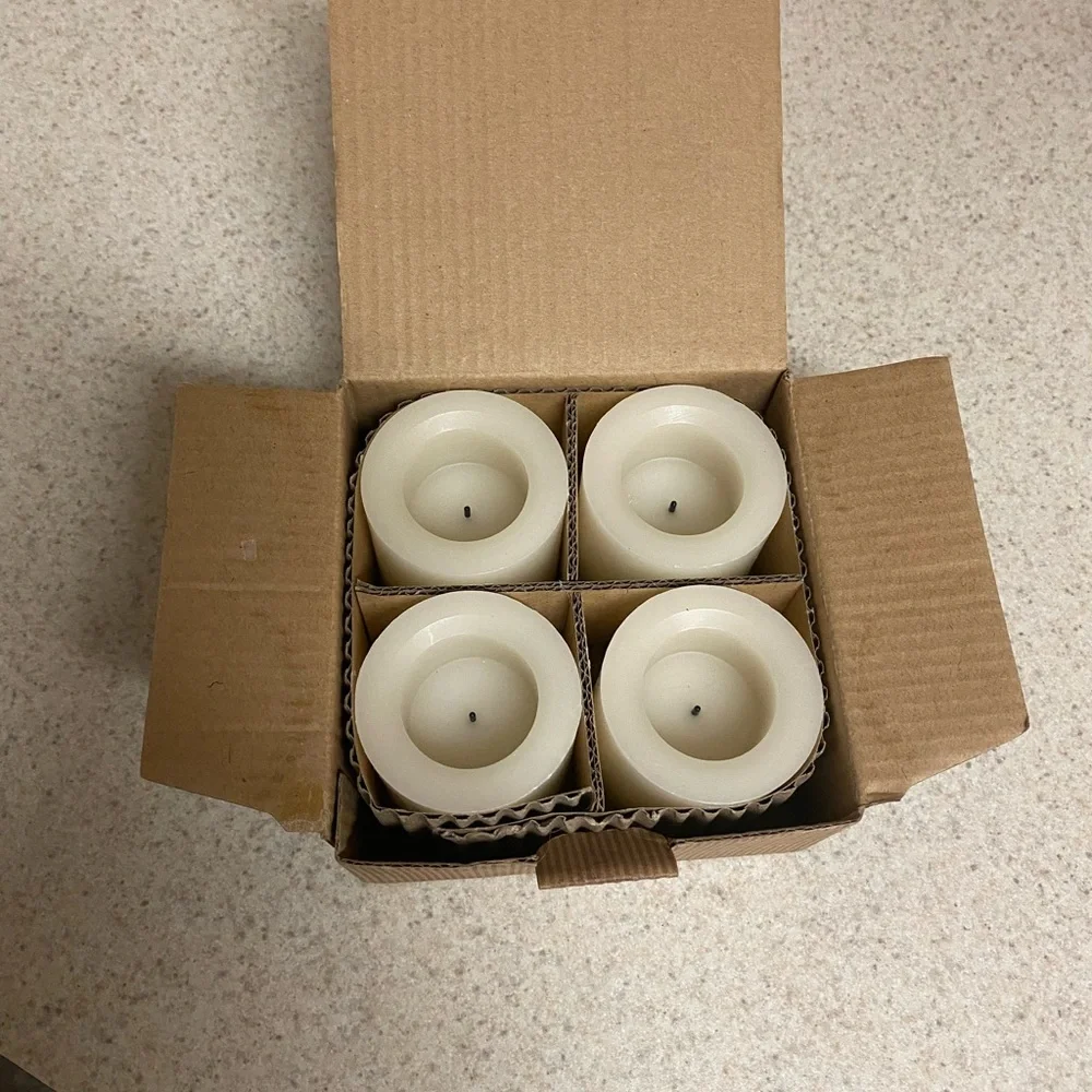 New Pottery Barn Flameless Wax Pillar Candles Set - Picture 5 of 5